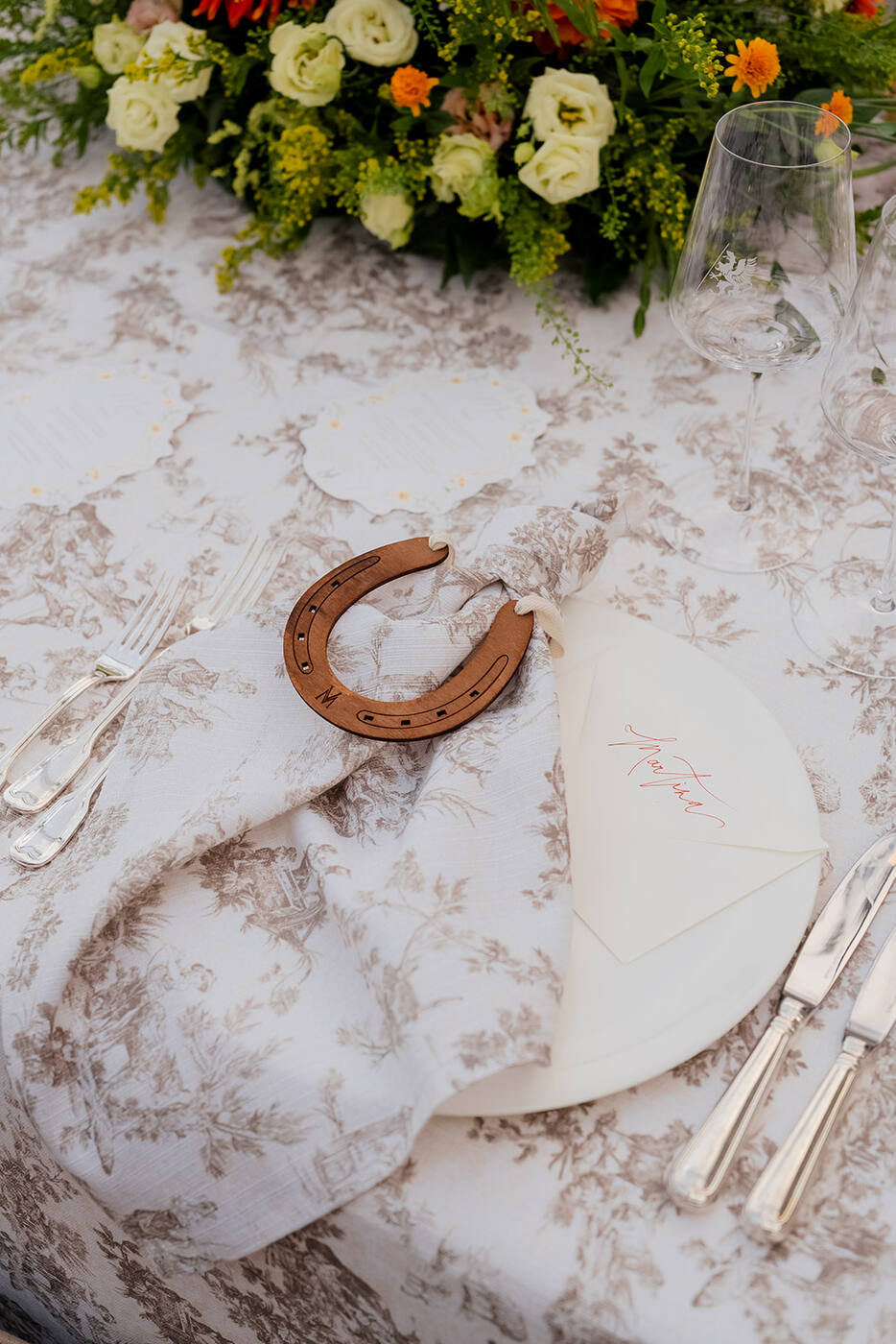 Un dettaglio della mise en place